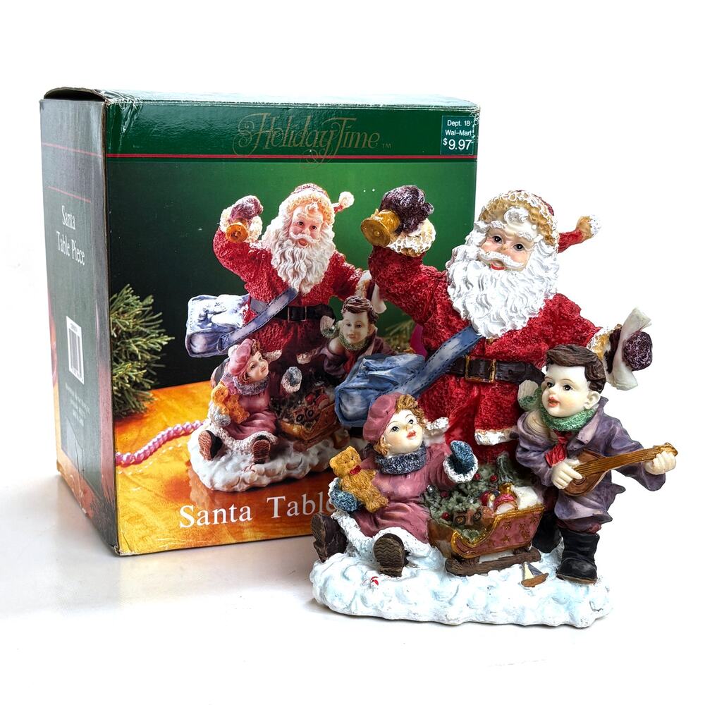 Vintage Holiday Time Santa Table Piece Great Condition 7.5 x 5.5 x 5.5 Inches
